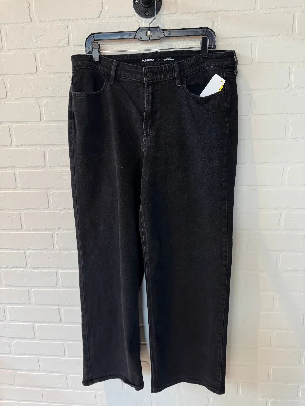 Jeans Wide Leg By Old Navy In Black Denim, Size: 14